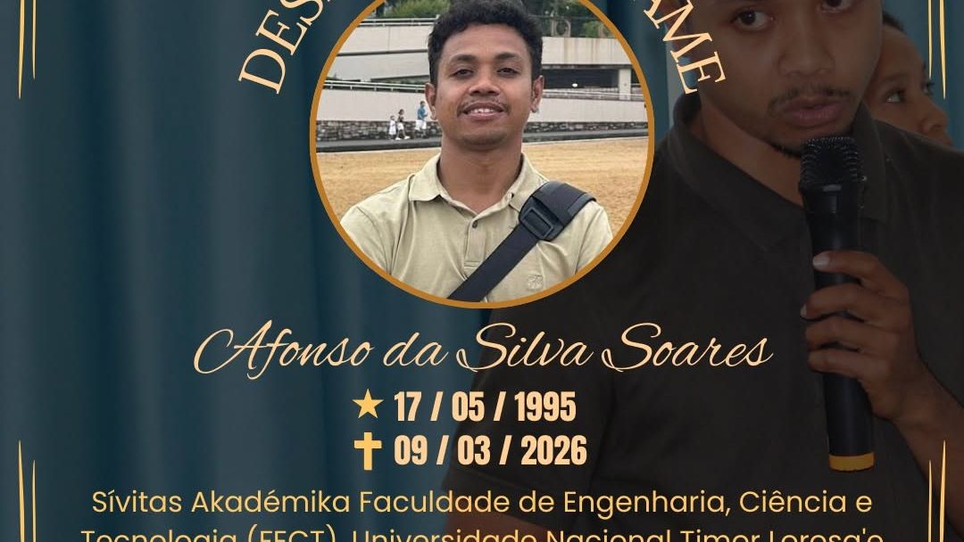 Sívitas Akadémika Faculdade de Engenharia, Ciência e Tecnologia (FECT), Universidade Nacional Timor Lorosa'e (UNTL), hato'o sentidu kondolénsia profunda ba família enlutada maktoban Mestri Afonso da Silva Soares